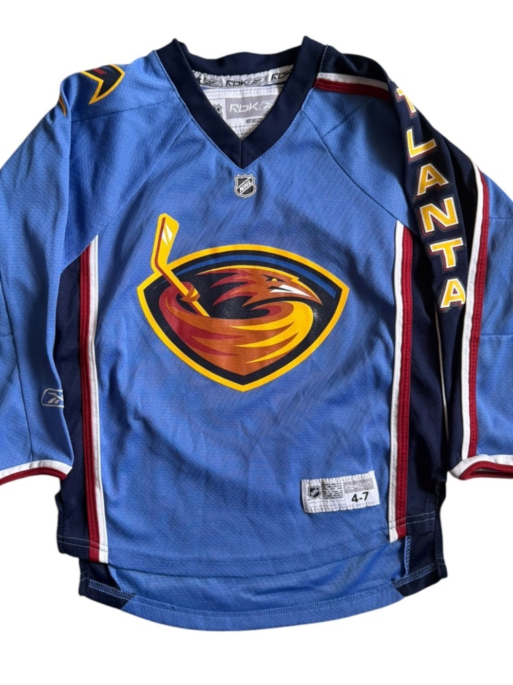 Atlanta Thrashers Reebok CCM Home Hockey Jersey Y2K Youth Child Size: 4-7